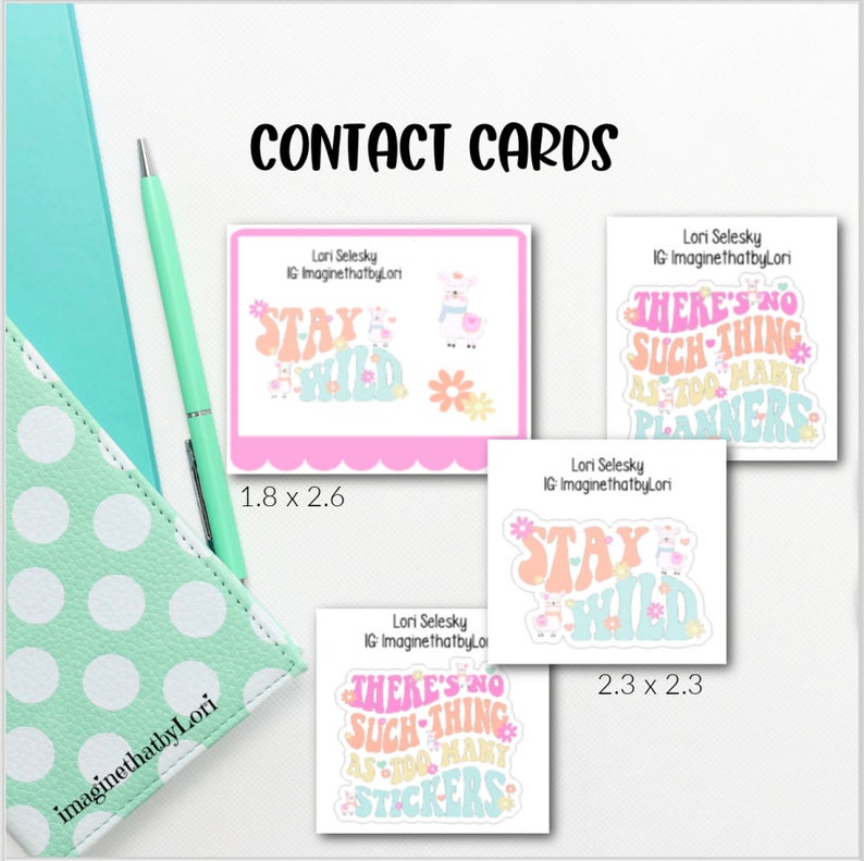 Planner meet up convention contact card calling card sticker sampler image 1