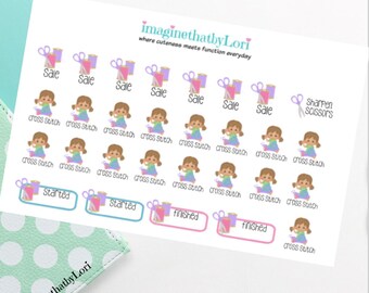 cross stitch planner stickers