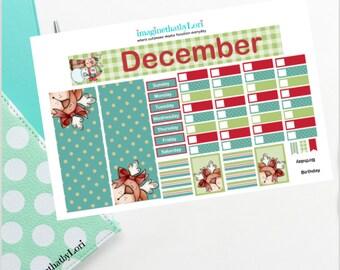 Hobonichi Weeks Monthly Kit December Reindeer Games Christmas Snowman