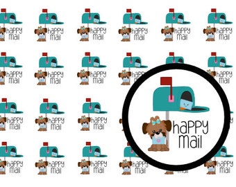 Happy mail dog puppy planner stickers