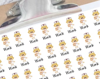 Nurse planner stickers (blonde hair)