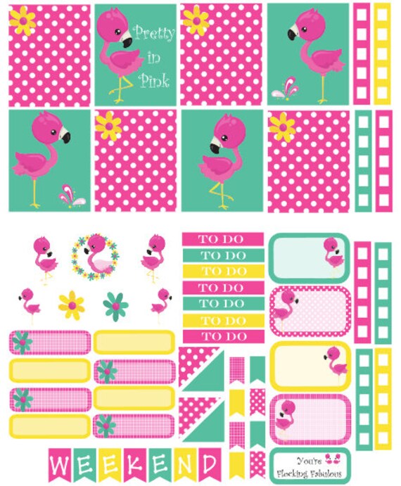 Flamingo planner kit | Etsy