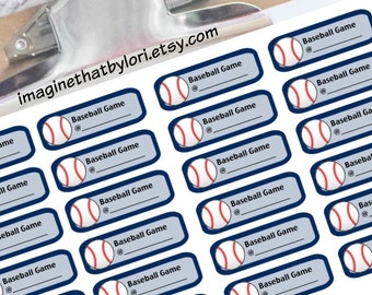 Baseball game planner stickers