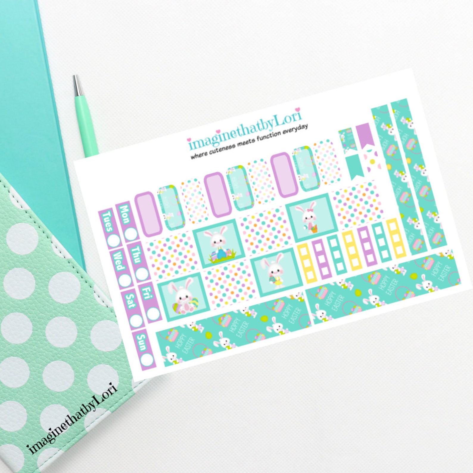 Easter Bunny Spring Planner Stickers Hobonichi Hobo Weeks Weekly - Etsy