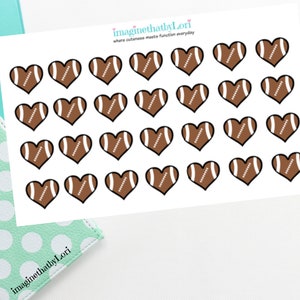 Heart Football Planner Stickers