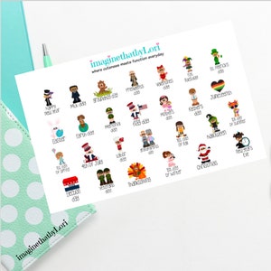 Holiday planner stickers
