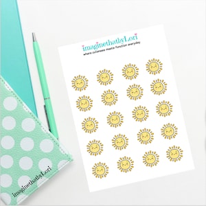 Weather sunny sun summer spring planner stickers