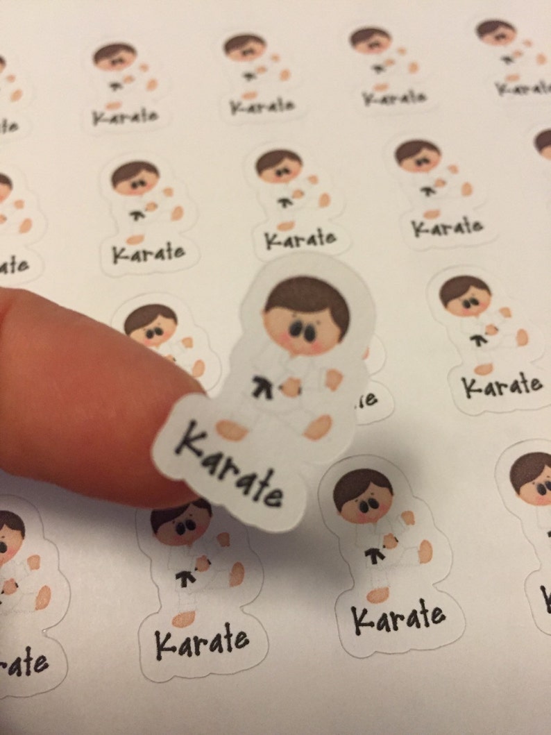 Karate Boy Planner Sticker brown Hair | Etsy