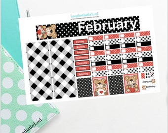 Beary Sweet Valentine Planner Stickers Hobonichi Hobo Monthly