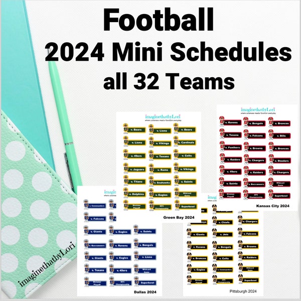 NEW MINI 2024 Pro football team football schedules