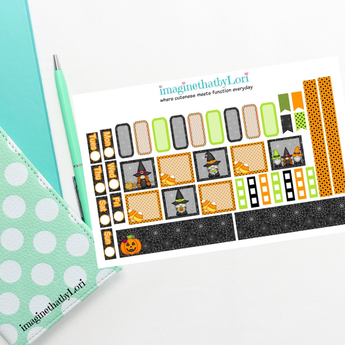 New Gnome Halloween Fall October Planner Stickers Hobonichi Hobo Weeks ...