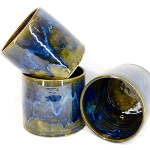 Viridian Current l Ceramic Planter | Experimental Glaze Plant Pot | Handmade Small Studio Pottery