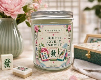 Candela di soia Mah Jong Gardenia Tuberosa / Regalo floreale per serate di gioco 255 g