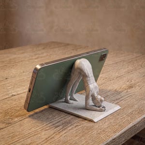 Yoga Girl Phone Stand, Workout Girl Figurine, Meditation Girl Phone Holder, Yoga Phone Stand Figurine, Dolphine Pose Yoga Holder