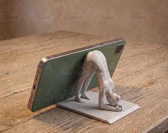Yoga Girl Phone Stand, Workout Girl Figurine, Meditation Girl Phone Holder, Yoga Phone Stand Figurine, Dolphine Pose Yoga Holder