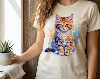 Clipart de gato em aquarela PNG SVG para download digital