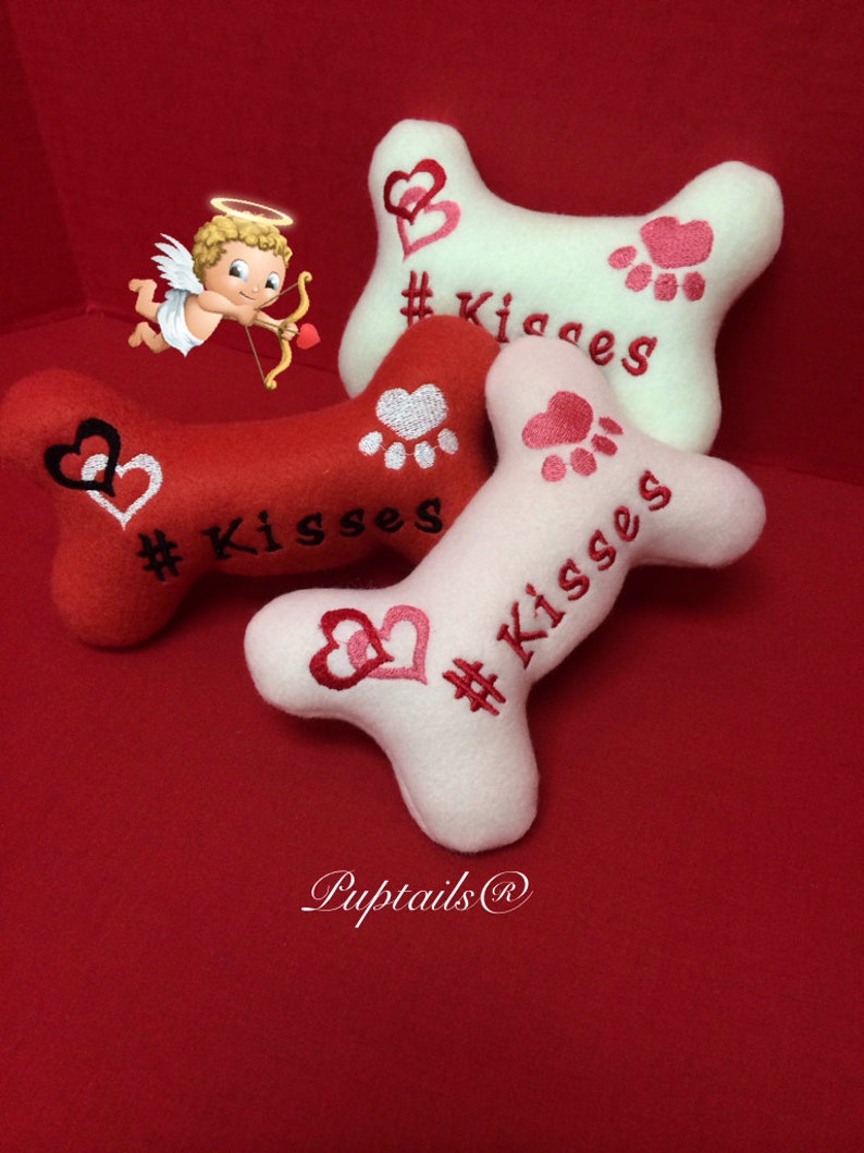 Dog/Puppy Stuffed Bone Toy Kisses Dog Toy Etsy