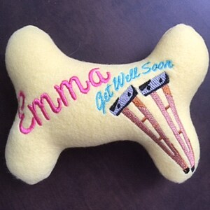 Dog/Puppy Stuffed Personalized Bone Toy Get Well Soon Dog Toy image 2