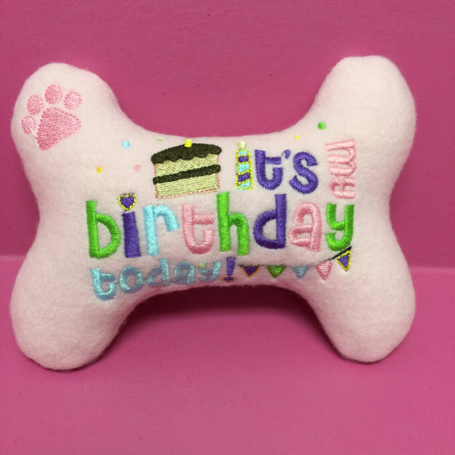 Dog/ Puppy Stuffed Bone Toy Birthday Bone it's My Etsy