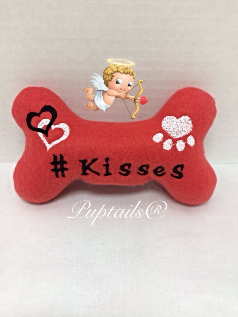 Dog/Puppy Stuffed Bone Toy Kisses Dog Toy Etsy