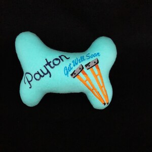 Dog/Puppy Stuffed Personalized Bone Toy Get Well Soon Dog Toy image 3