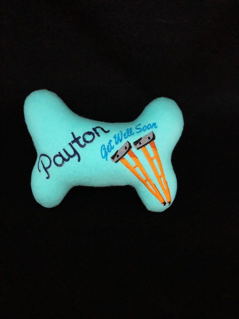 Dog/Puppy Stuffed Personalized Bone Toy Get Well Soon Dog Toy image 3