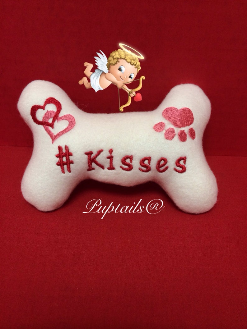 Dog/Puppy Stuffed Bone Toy Kisses Dog Toy Etsy