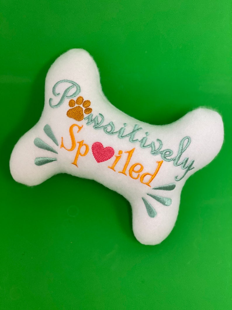 stuffed dog bone toy