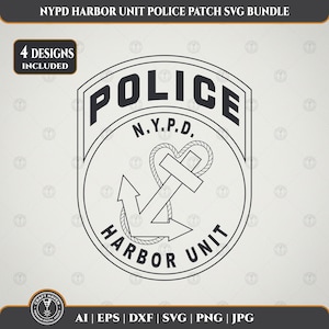 NYPD Harbor Unit Police Patch SVG Bundle | 4 Designs for Laser Engraving, CNC & Craft Cutting