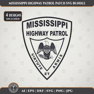 Mississippi Highway Patrol Patch SVG Bundle | 4 Designs for Laser Engraving, CNC & Craft Cutting