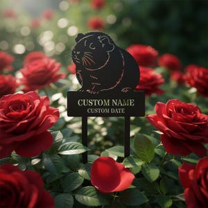 Personalized Guinea Pig Grave Marker | Metal Pet Memorial Stake | Cavy Loss Sympathy Gift | Custom Garden Small Animal Sign | Rainbow Bridge