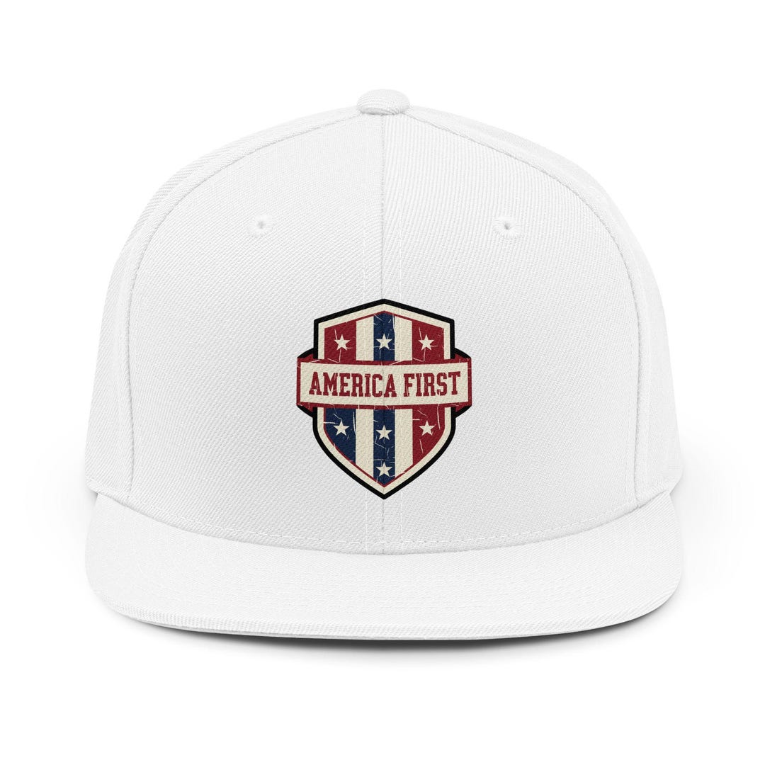 America First Shield Hat | Flag Badge Embroidered Snapback - Etsy