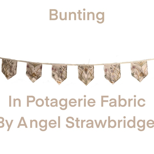 Luxury Bunting in Potagerie Fabric by Angel Strawbridge Pennant. Banner. Flag bunting.Wall decor.