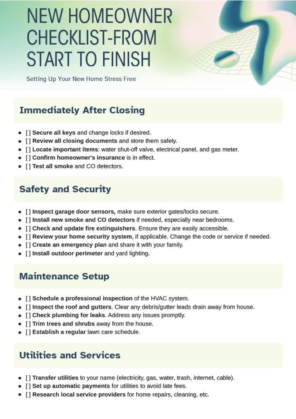 Bundle-moving & New Homeowner Checklist - Etsy