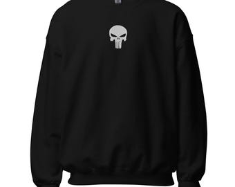 Punisher-logotyp Minimalistisk Broderad Frank Castle, Unisex Tröja,