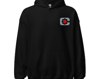 DC Comics Cyborg Broderad Hoodie Superhjälte Teen Titans & Justice League Inspirerad Pullover Broderad Bröstlogotyp Gåva för Serietidningsfans