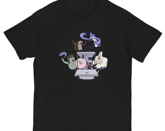 Vanlig t-shirt med alla karaktärer: Nostalgisk tecknad fantröja