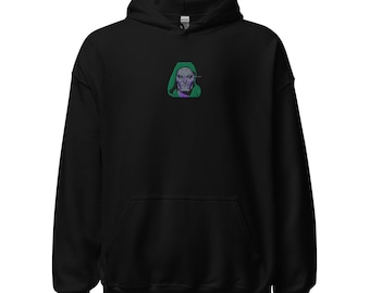 Doctor Doom Broderad Logotyp Hoodie Marvel-inspirerad Pullover Comic Fan Sweatshirt Skurkgåva för fans