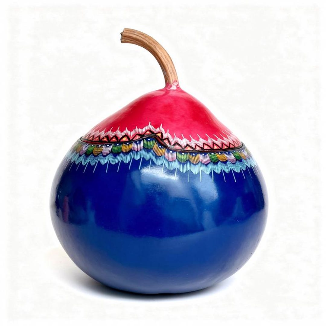 Hand Painted Mexican Gourd Jewelry Box – Natural Calabash Keepsake ...