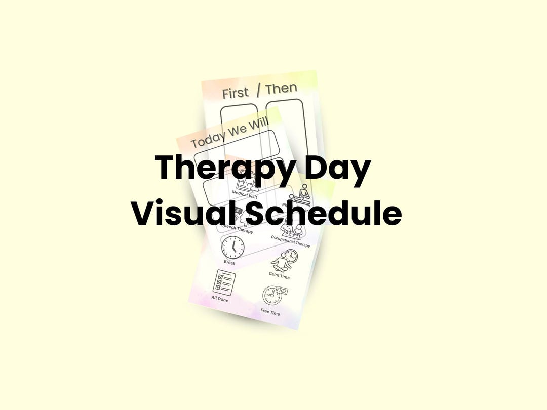 Autism Therapy Visual Schedule | First Then Board (digital Download) - Etsy