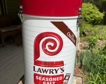 Vintage Collectible Lawry’s Seasoned Salt Advertising Metal Cooler Container