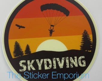 Pegatina de paracaídas para paracaidismo, calcomanía impermeable.