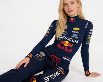 Max Verstappen-fans nieuwe 2026 F1 damesbodysuit: Red Bull White Racing-basislaag Street Style-sublimatie sportkleding