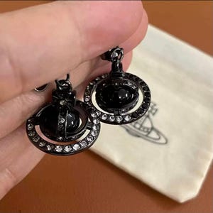 Vivienne Westwood Black Orb Earrings - Etsy display picture 3