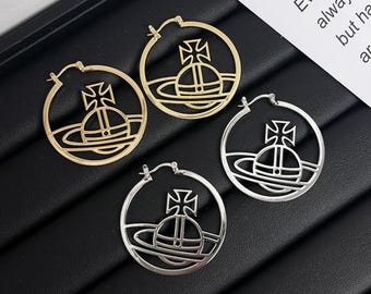 Saturn Kreis Ohrringe