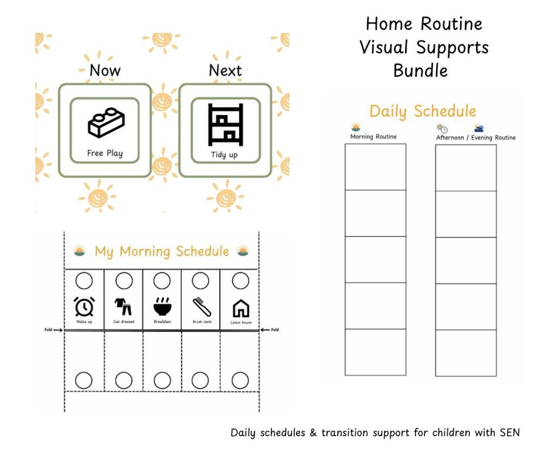 Home Routine Visual Supports Bundle | SEN Visual Schedules & Now and ...