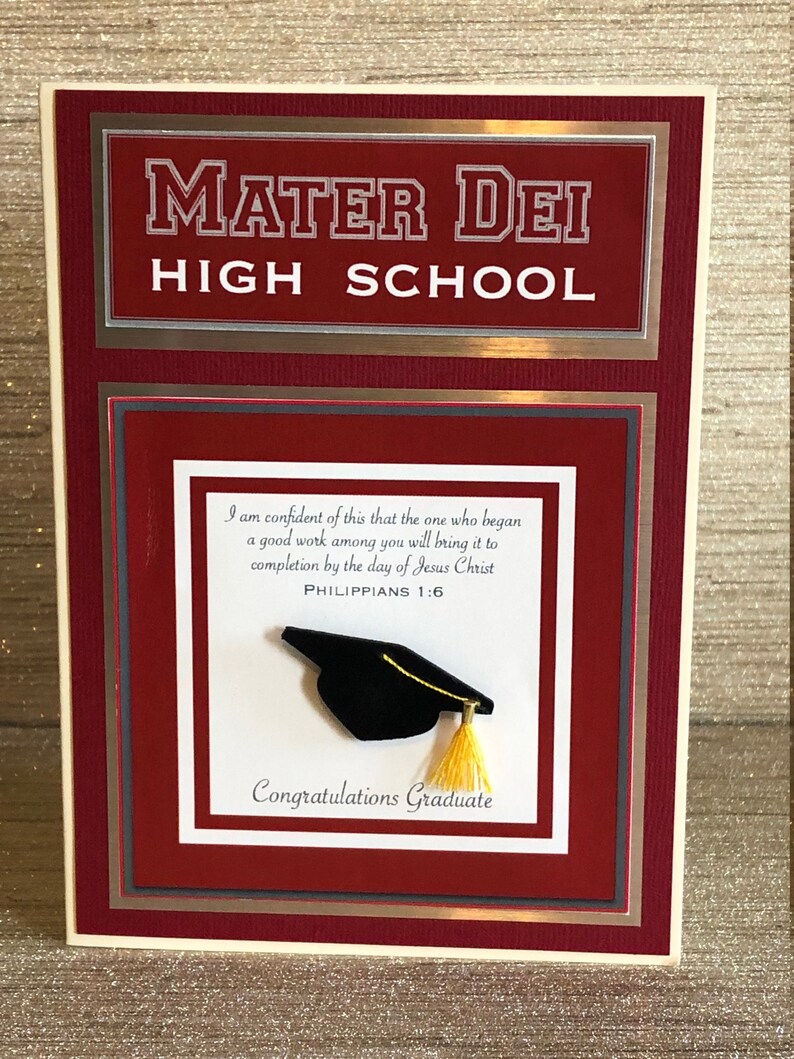 Mater Dei High School Graduation Card Grad Congrats Grad Etsy