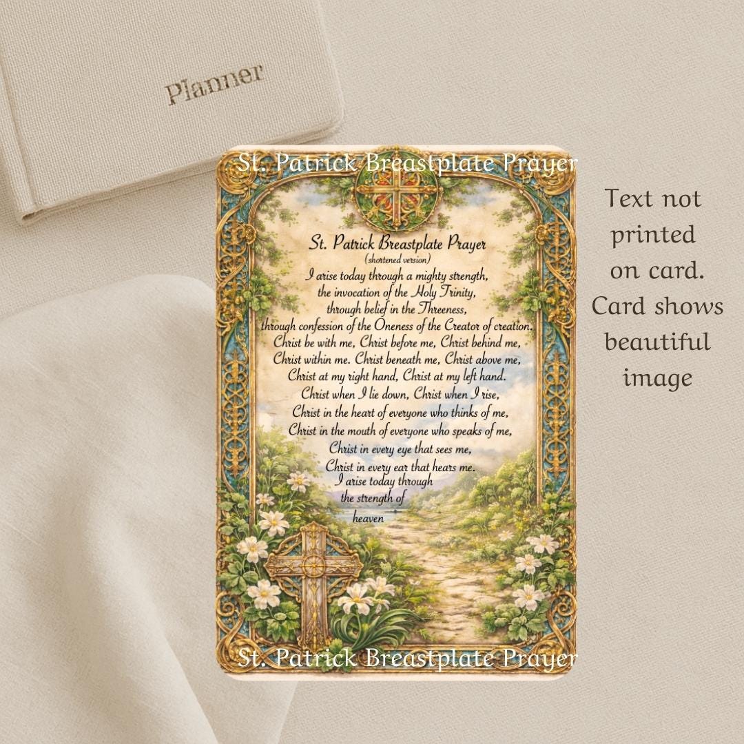 St. Patrick Breastplate Prayer Card (2) | Shortened Catholic Devotion ...