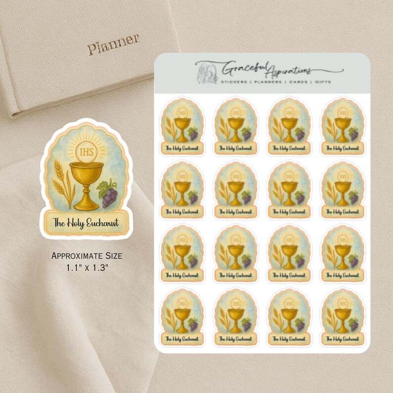 Holy Eucharist Sticker Set | Catholic Devotional Stickers | 16 Mini ...