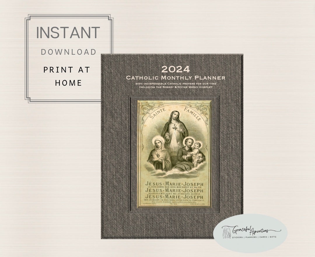 2024 Catholic Monthly Calendar Printable Catholic Monthly Planner ...